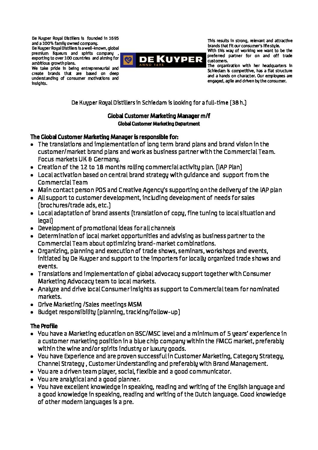 Global Customer Marketing Manager